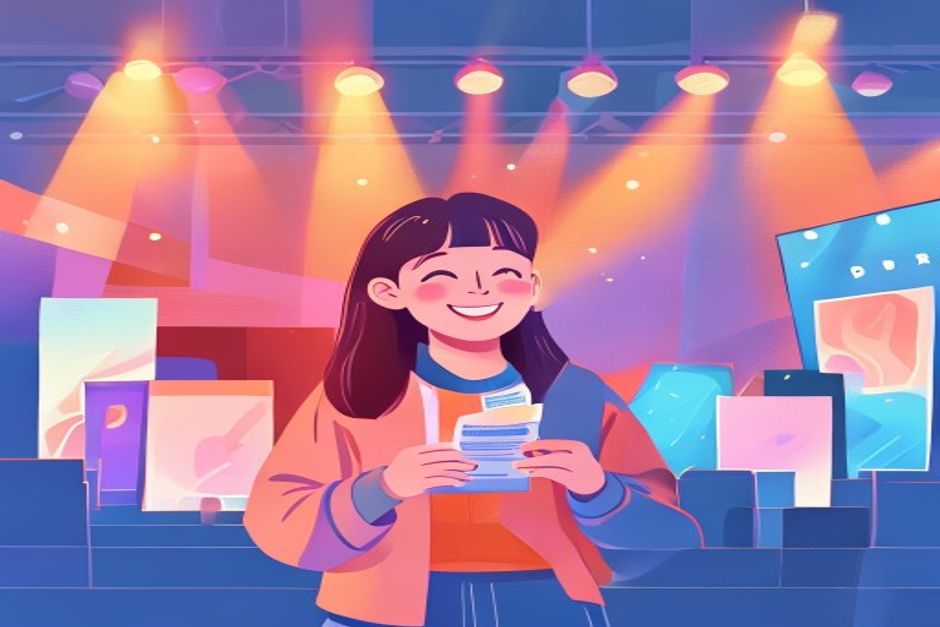 공연장에서 티켓을 든 청년 이미지 — 청년문화예술패스